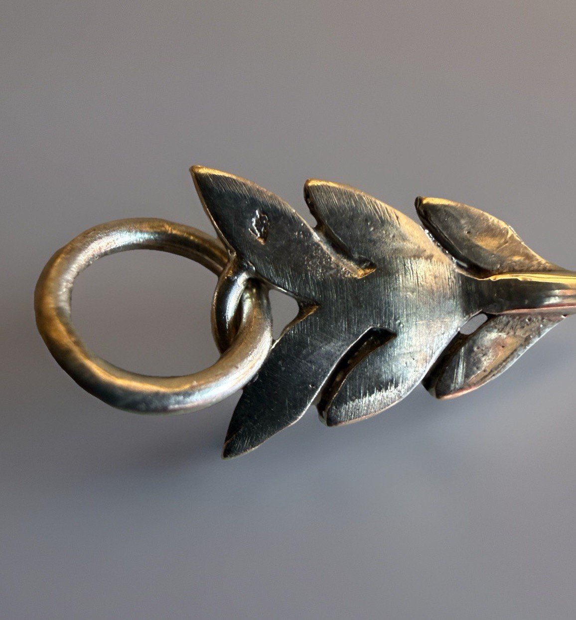 Antique French 800 Silver, Coral & Marcasite Arrow Pendant, C1900