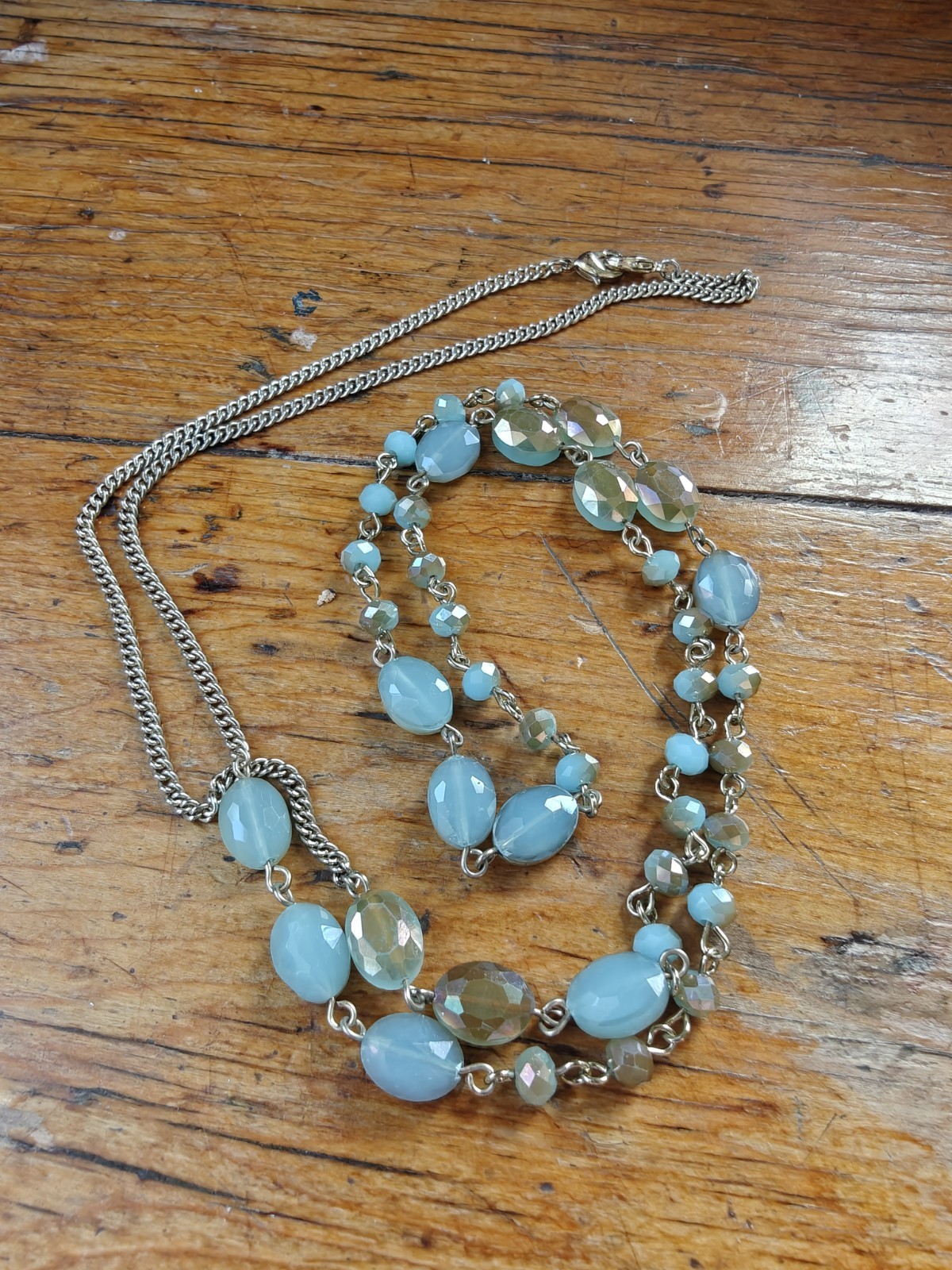 Vintage Necklace 36 Inches In Length Silver Tone