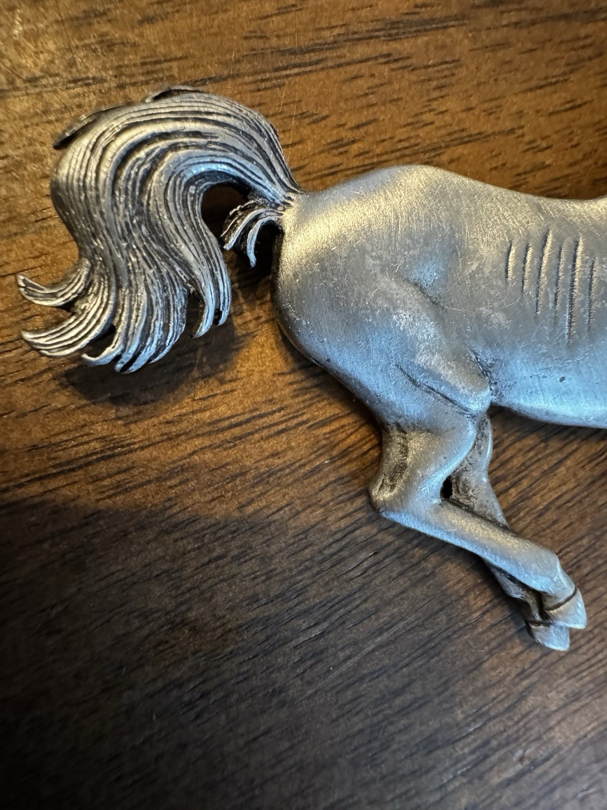 JJ Jonette Jewelry Silver Tone Running Horse Brooch Pin