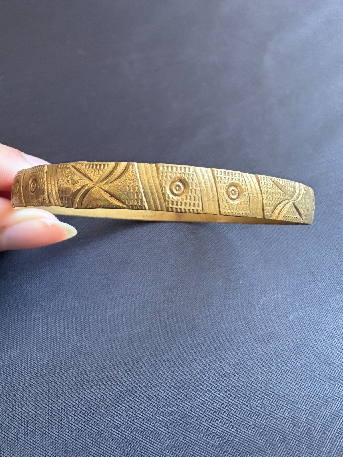 Vintage Handmade Brass Berber Moroccan Bracelet Old Tribal Ethnic Bangle