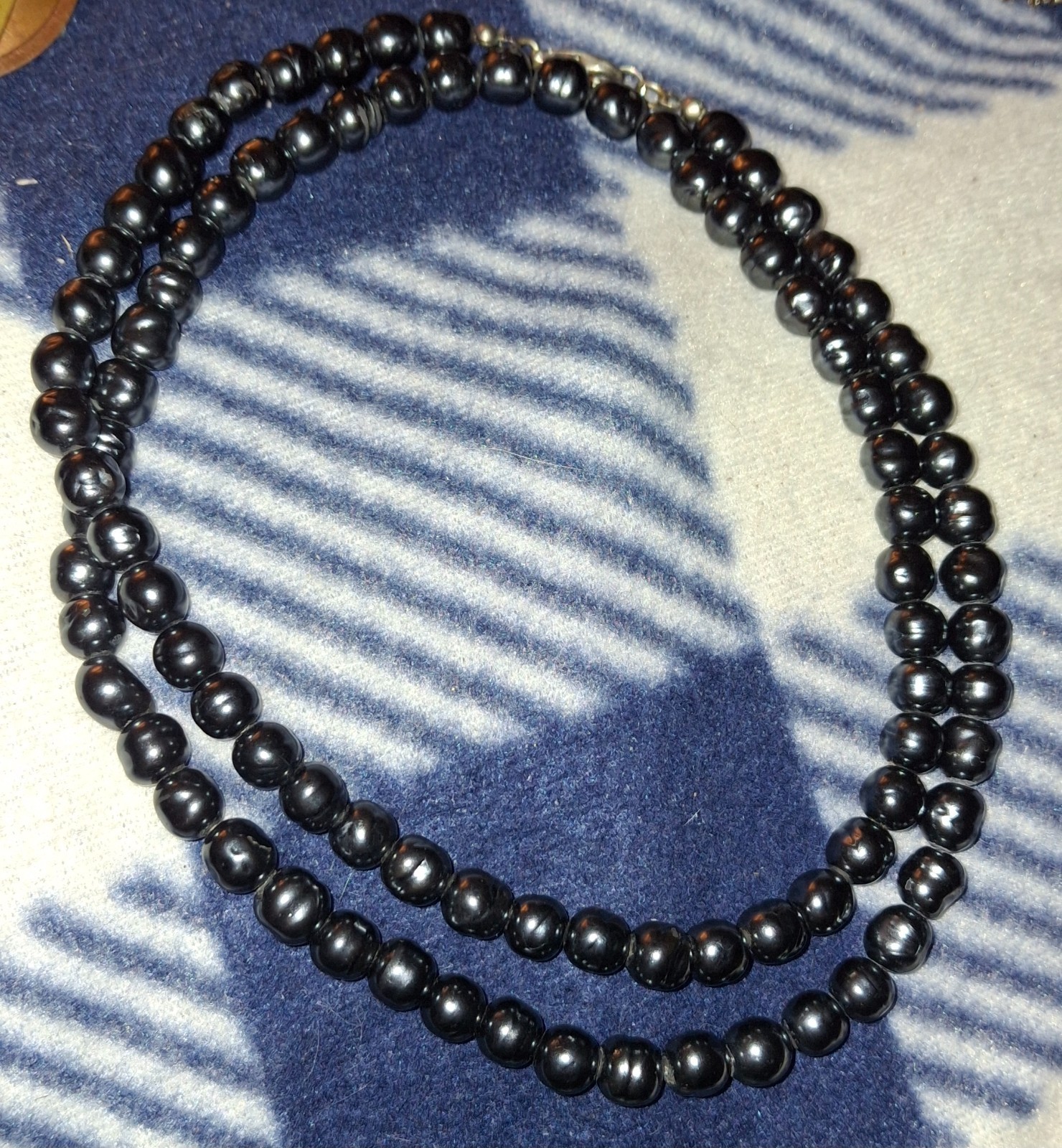 2 Vintage Strands Faux Pearls beads 1-rmn 1-unsigned 16in and 28 approx silvert
