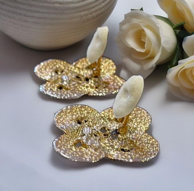 ORENA PARIS Unsigned Infinity Knot Moghul Jewels of India Earrings 1980s Vintage