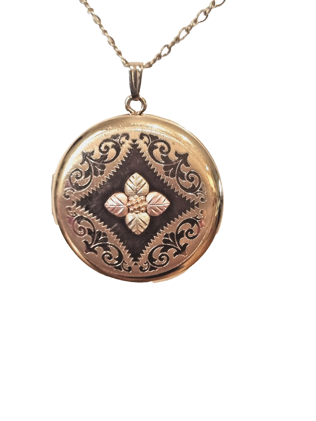 Vintage 14k Gold Fill Locket Black Hills 10k 12k Solid Trim USA made See Video