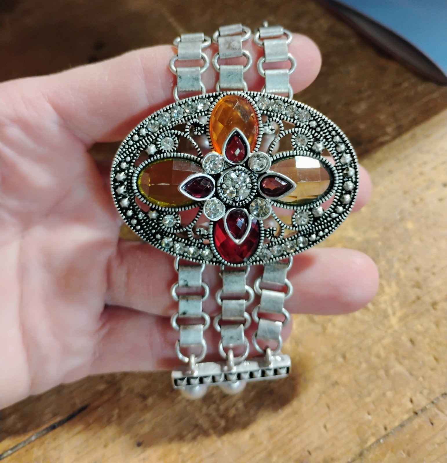 Stunning 23″ Czech Glass? Handmade Vintage Necklace & Matching Art Nouveau…