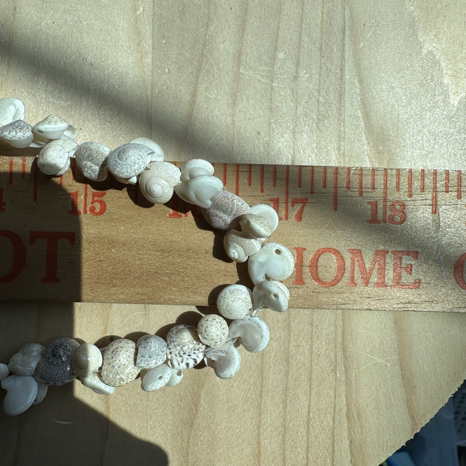 VTG Artisan Seashell Beaded Necklace 32 Inch Nautical Earthy Tropical Boho