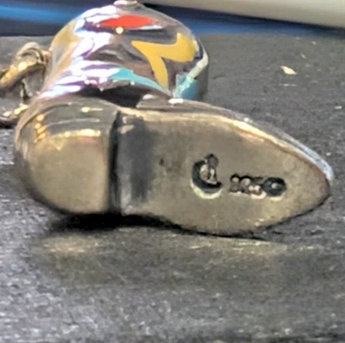 Silver & Enamel Carolyn Pollack Relios SouthWestern Cowboy Boot Charm 8 g