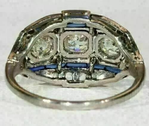 Vintage Art Deco Style 4.25 Ct Lab Created Diamond Engagement Ring In 925 Silver