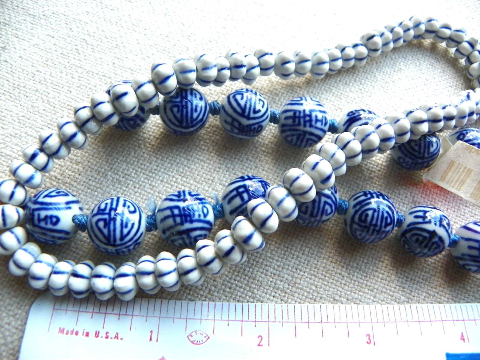 Chinese Blue / White Porcelain Bead Necklace & More – AS-IS
