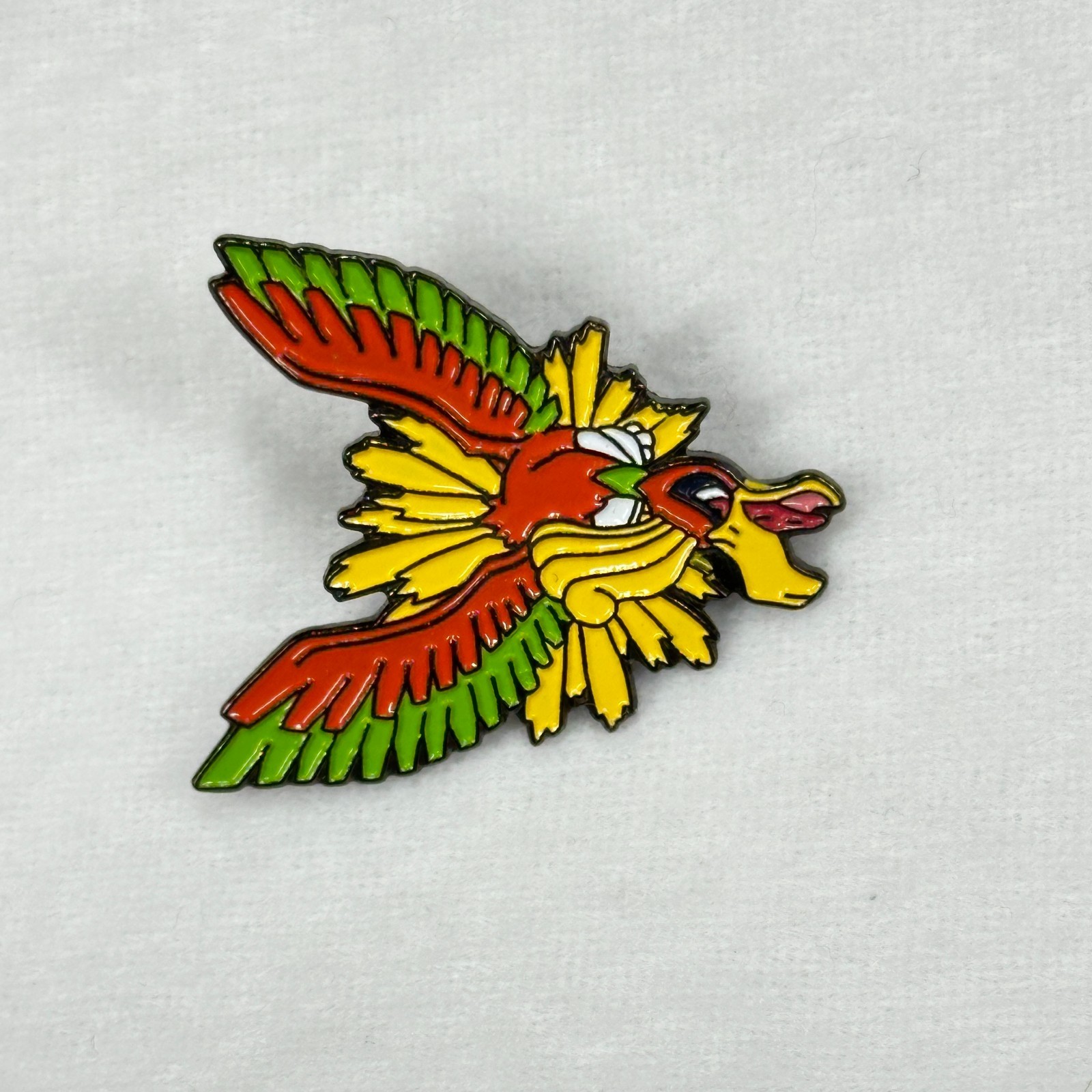 Colorful Enamel Vintage Nintendo Pokémon Ho-Oh Pin Badge GR/GF Stamped on Back