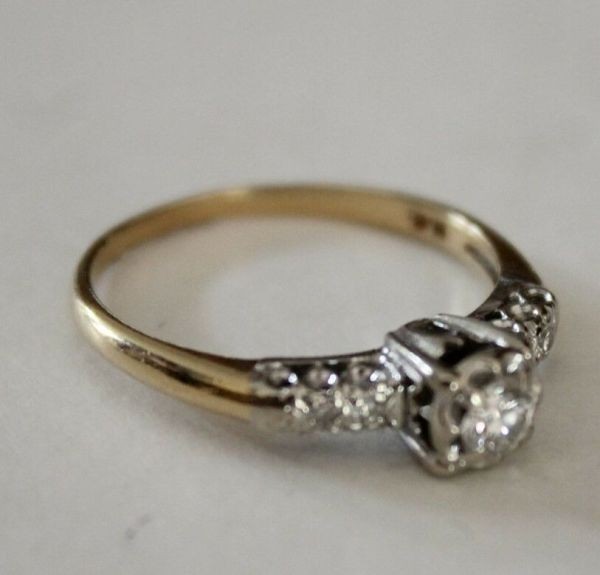 1.24CT Lab Created Diamond Vintage Style Round Wedding Ring 14K Two-Tone Gold FN