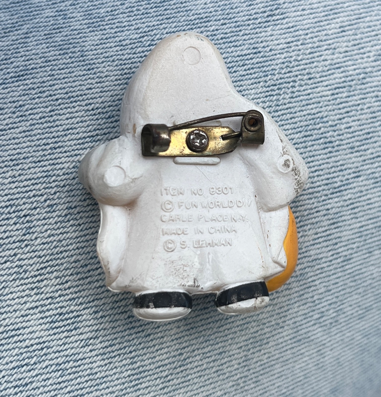 Vintage Brooch Lapel Pin Halloween Ghost Fun World Trick Or Treat S Lehman 3D
