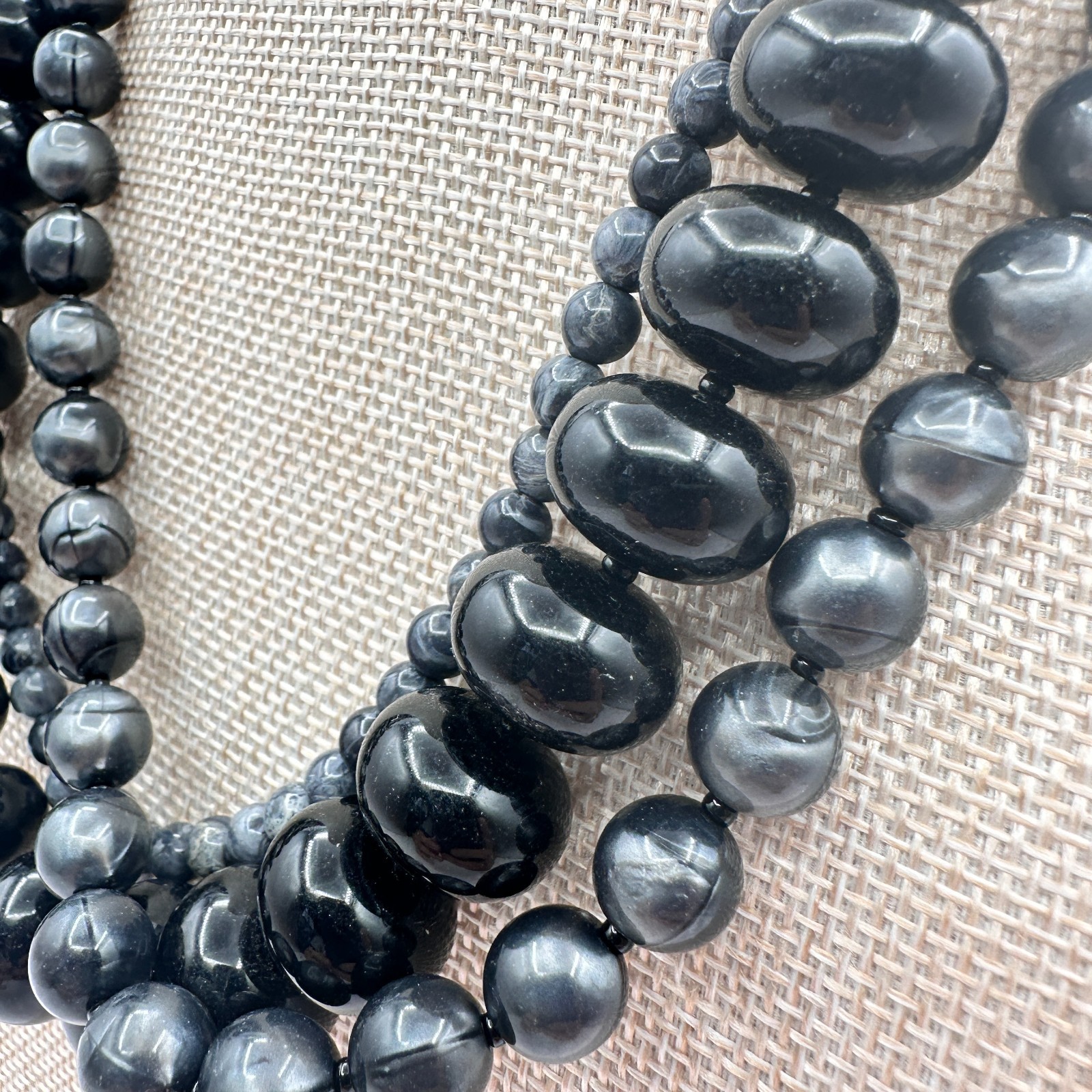 Vintage 90s Multi-Strand Beaded Statement Necklace Boho Women’s Classic Jewelry