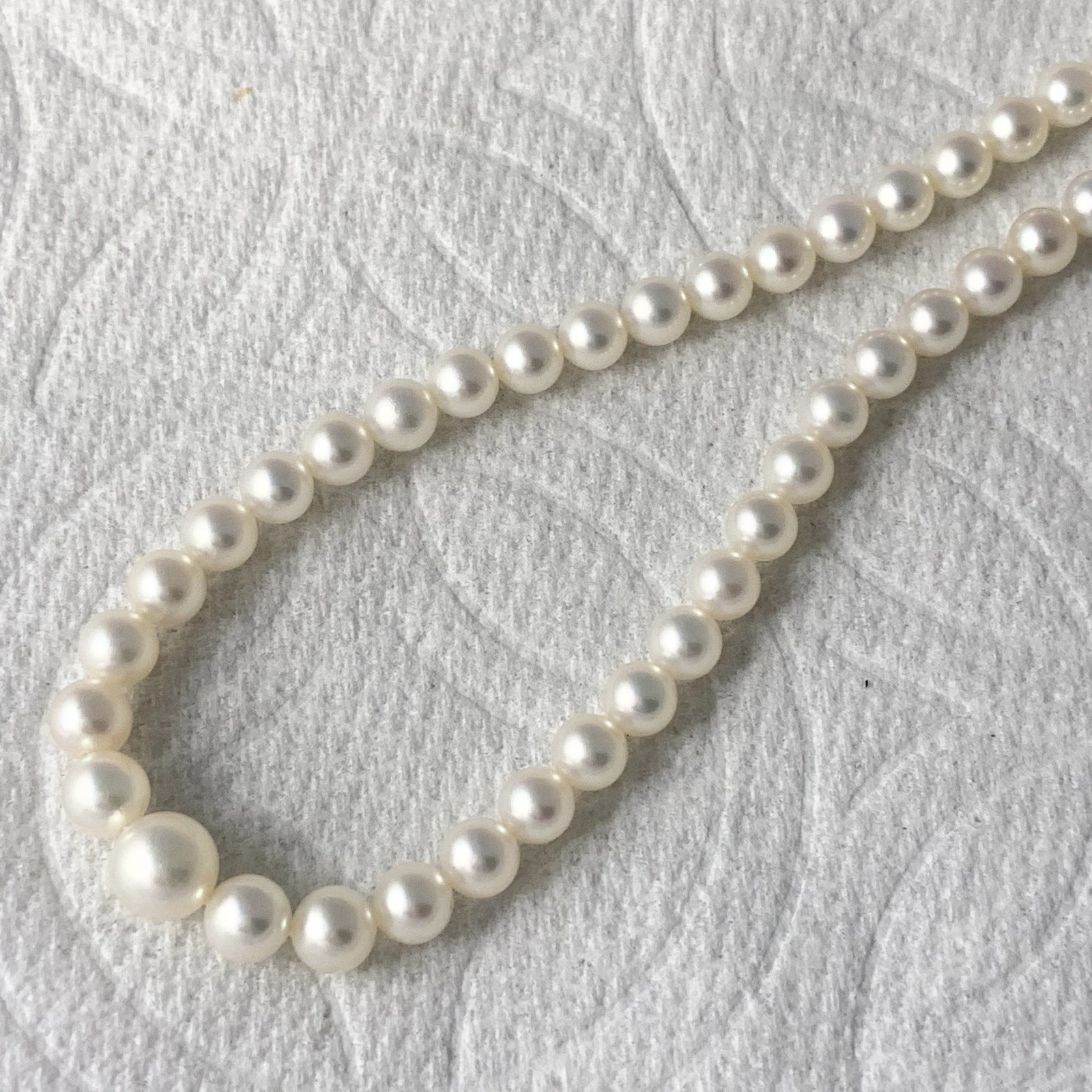Mikimoto Akoya Pearl Necklace Strand Graduated Hi Luster VTG Japan Silver 18”