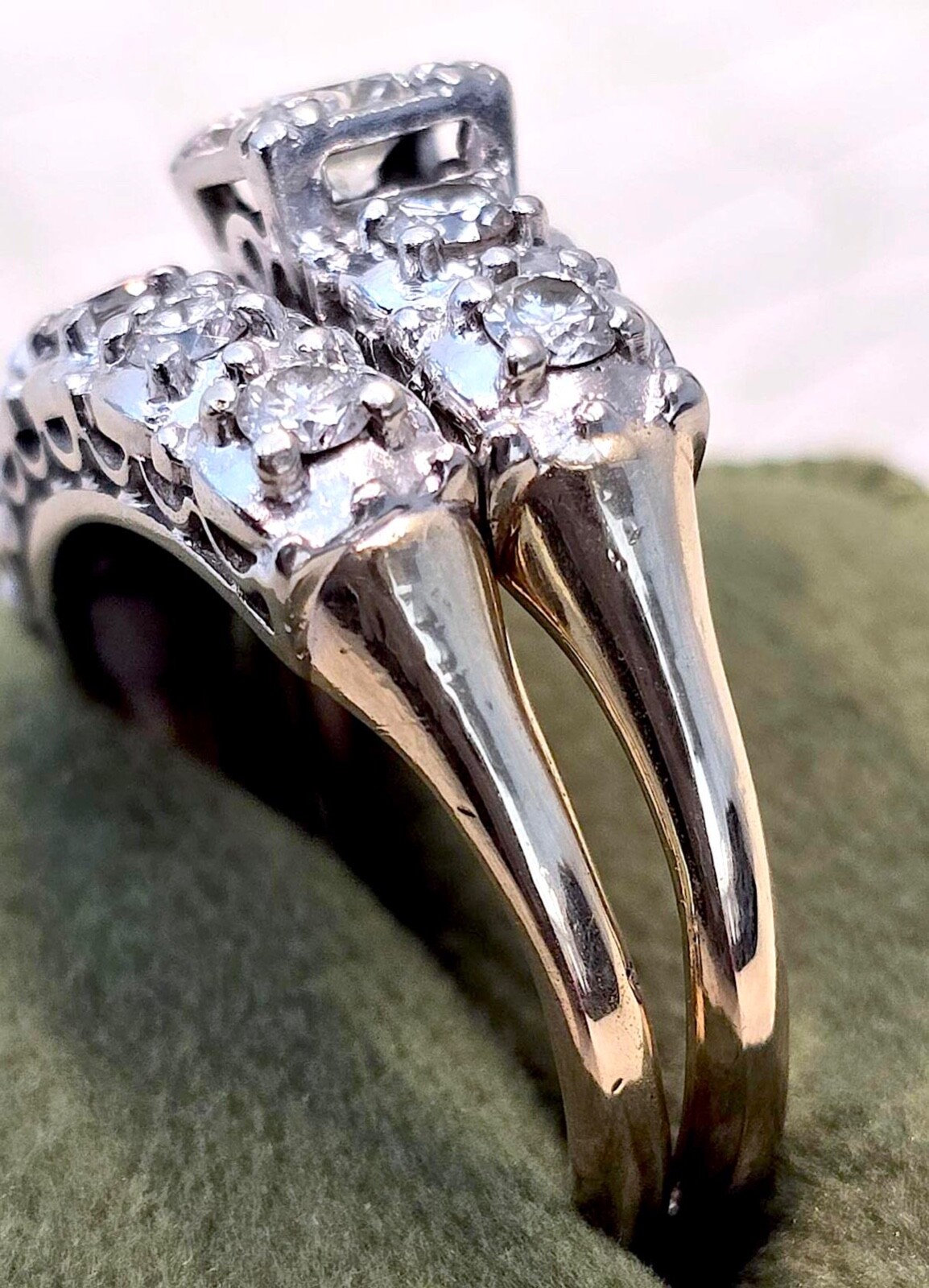 Rare Vintage “Unused” Diamond Ring Set (Approximations) about 1 ct. Size 7.5