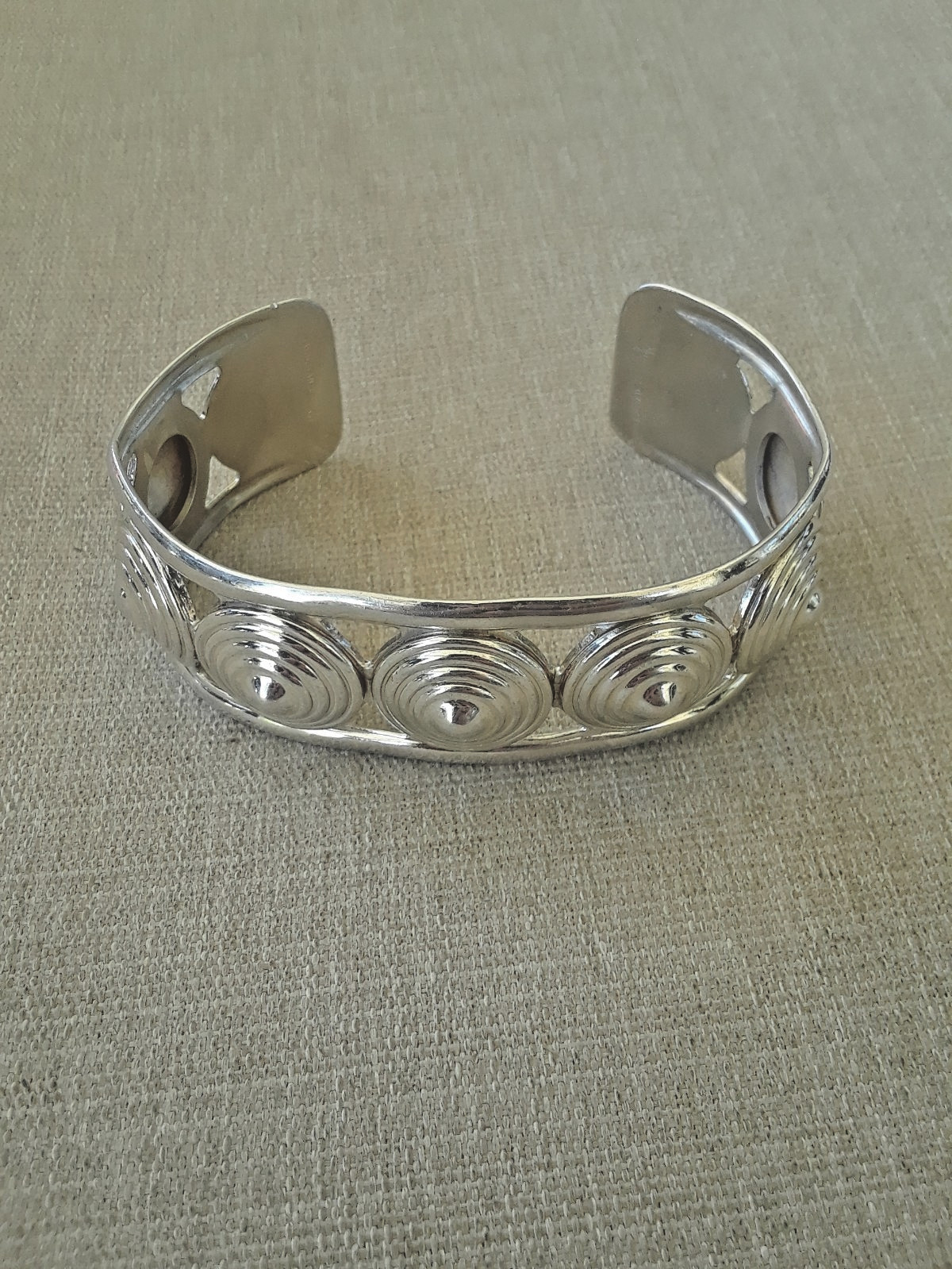 Rare Vintage Mario Tanzi Sterling Cuff Bracelet about 7.5″, 1-1/4″ gap 46.5gr