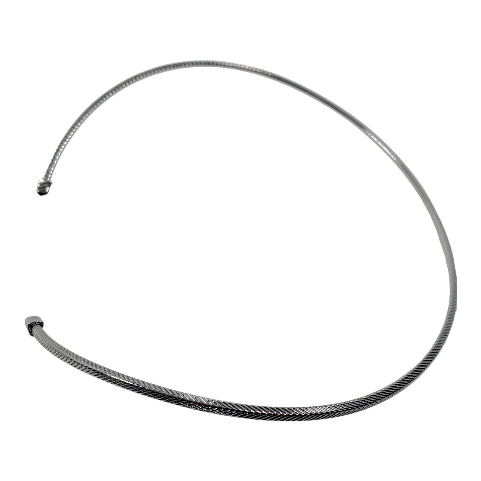 Vintage Lia Sophia Necklace Hard Choker Black Gunmetal Goth Punk Grunge Gift 14″