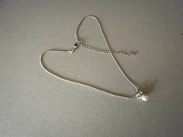 Avon Pearl and CZ Pendant on a 16″ Snake Chain Necklace with 3″ extender