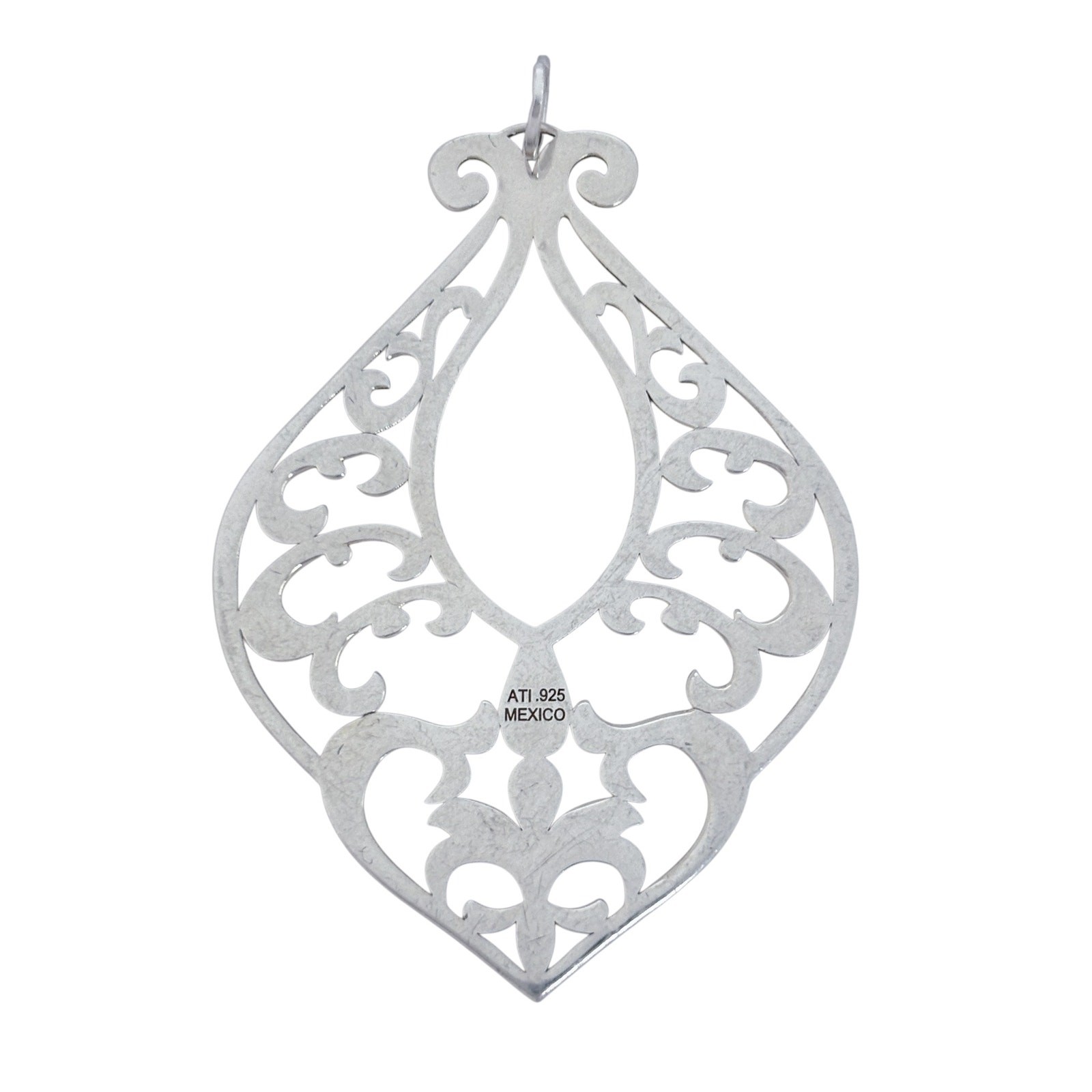 Vintage Sterling Silver 925 ATI Mexico Filigree Pendant