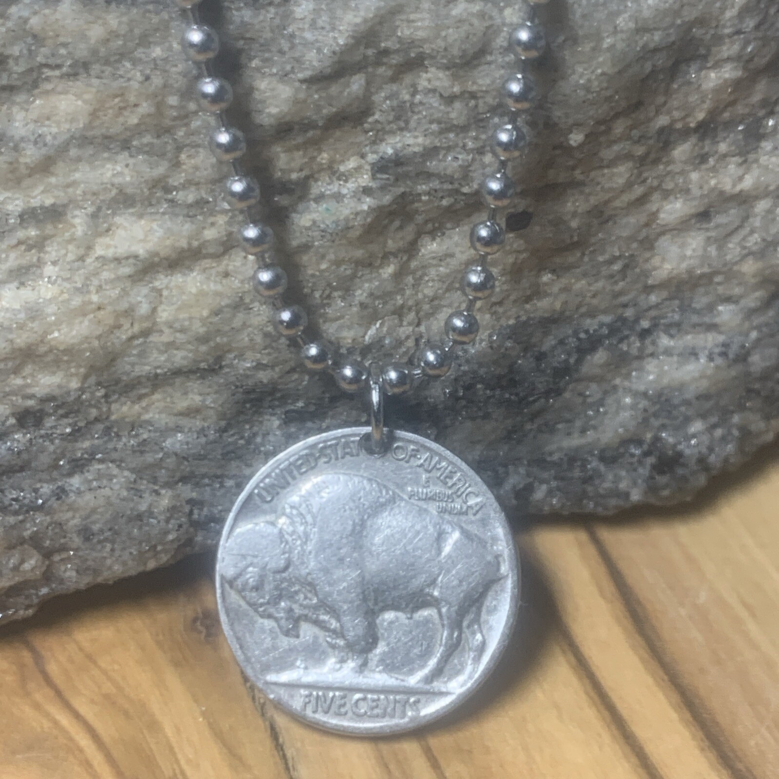 Vintage US Buffalo Nickel Unisex Necklace Chief Coin Pendant Great Gift 🎁