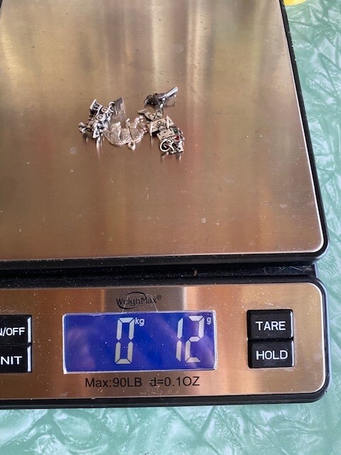 (5) Vtg Sterling Western Charms CO CA Roadrunner BELL Kachina Train Bear Signal