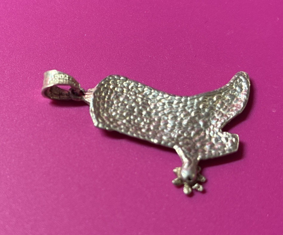 Vintage 925 Mex Silver Western Cowboy Cowgirl Boot Necklace Pendant