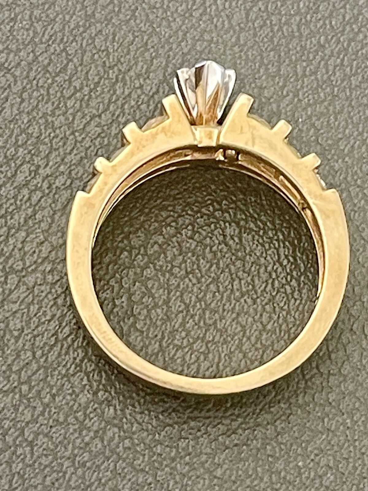 14KT Y/Gold 1.02CTW Diamond Engagement Ring & Diamond Band Set. Size 6.25(S280)