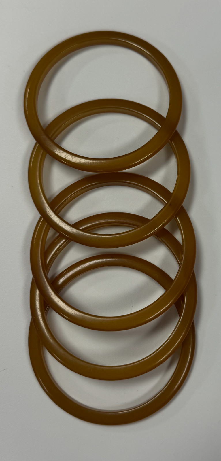 Vintage Tested Bakelite Bangle Bracelets Set of 5 Honey Amber Butterscotch Stack