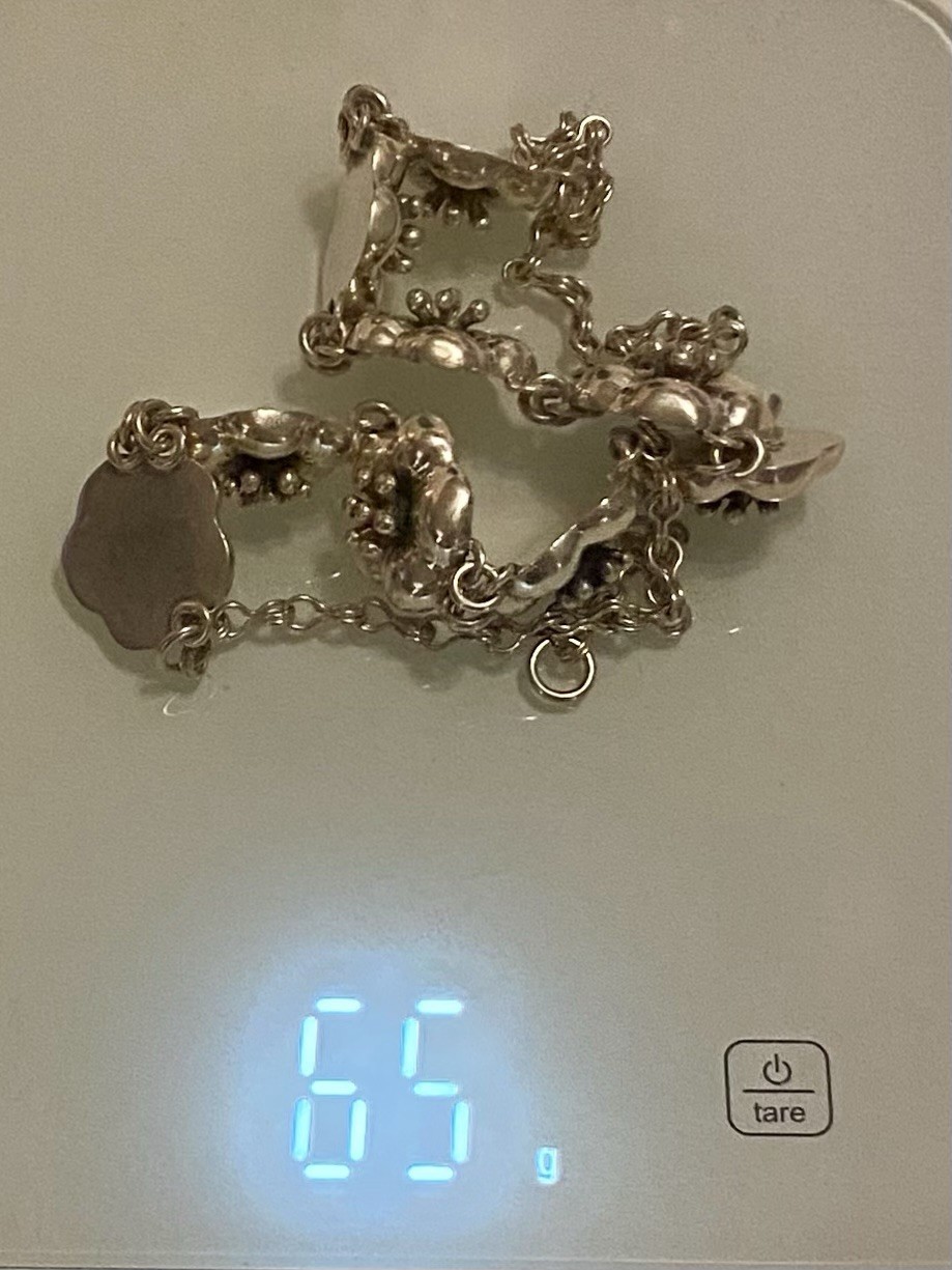 MEX925 TC-137 Sterling Silver Flower Necklace 65g Approximately 20” L
