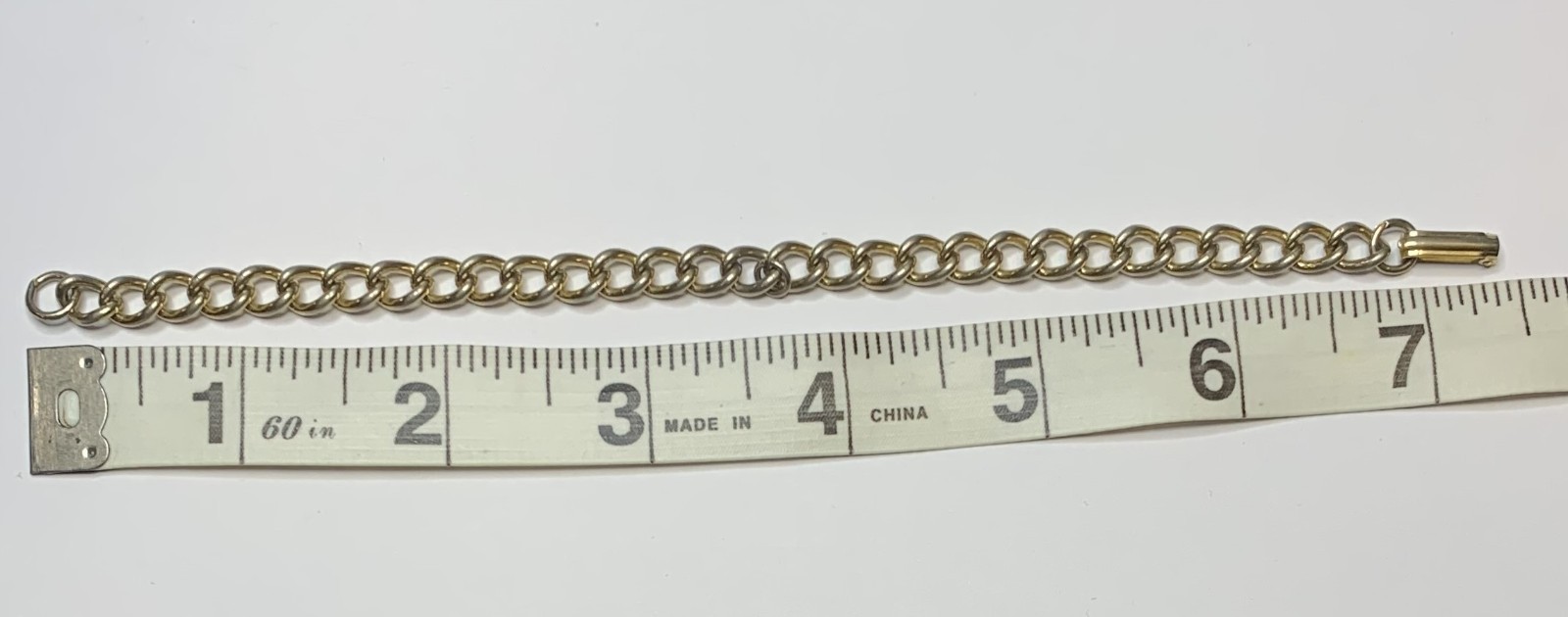 Vintage Gold Tone Emmons Curb Link Starter Charm Bracelet 7.25″