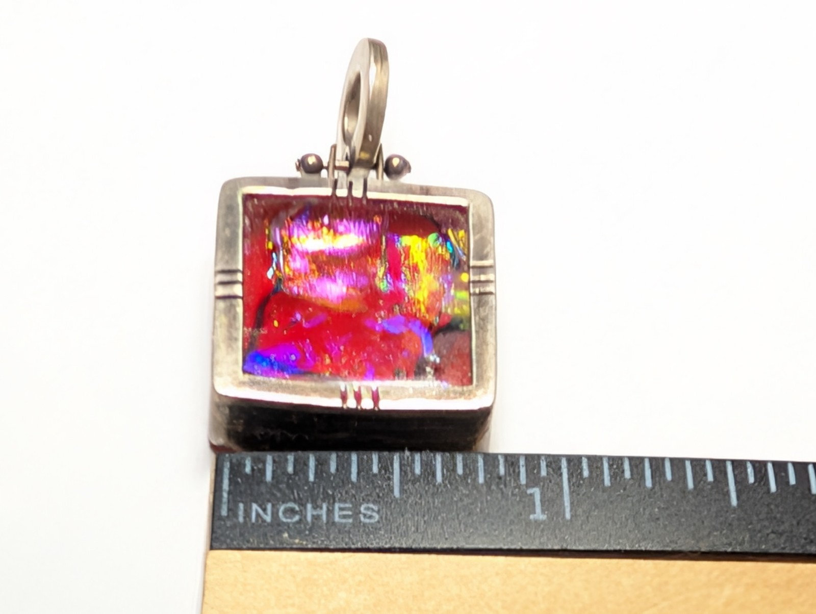VINTAGE DICHROIC STERLING SILVER PENDANT SIGNED MEX925 R*G WEIGHS 13+ GRAMS