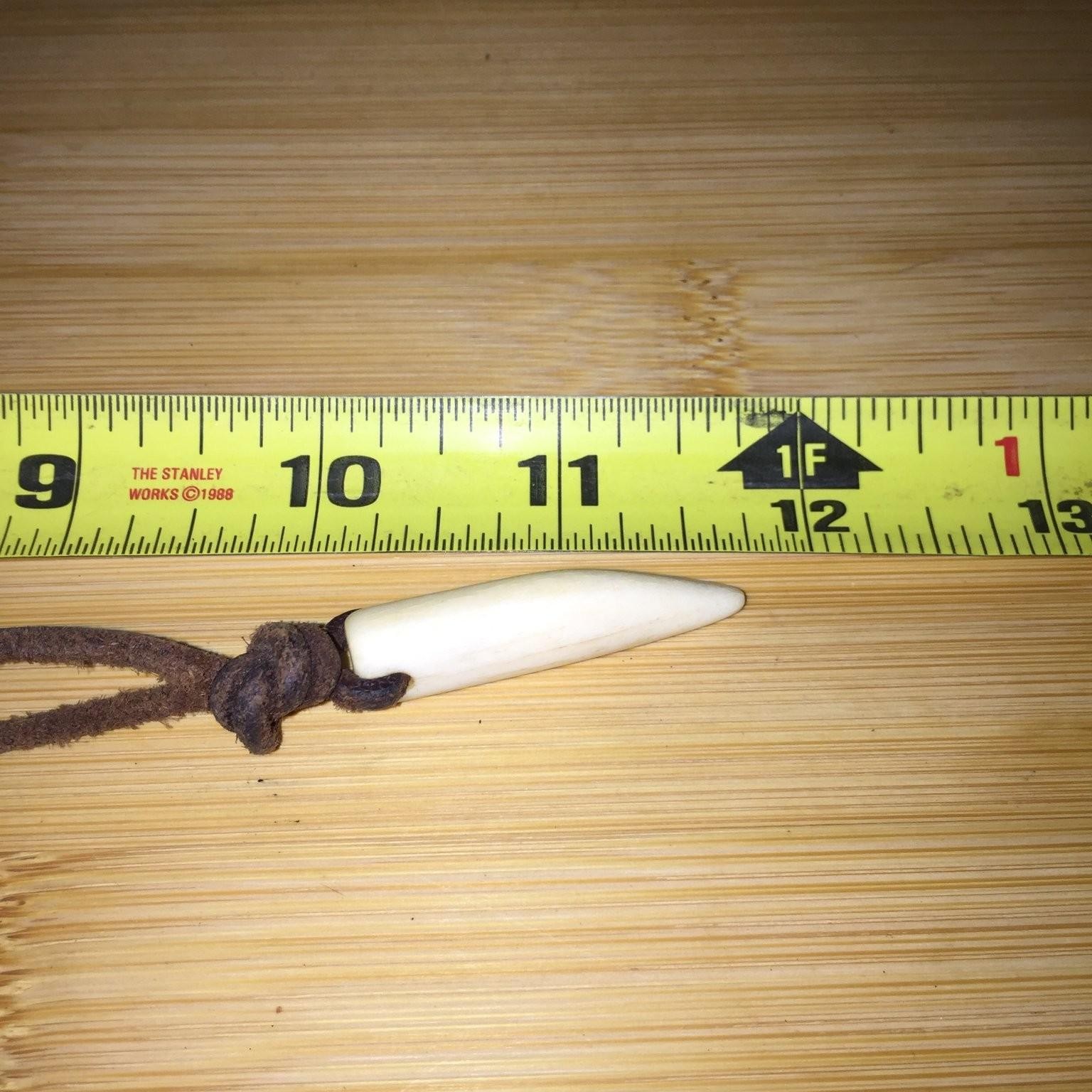 Vintage Tribal Tooth Pendant Necklace Acrylic Leather Cord Adjustable Surfer