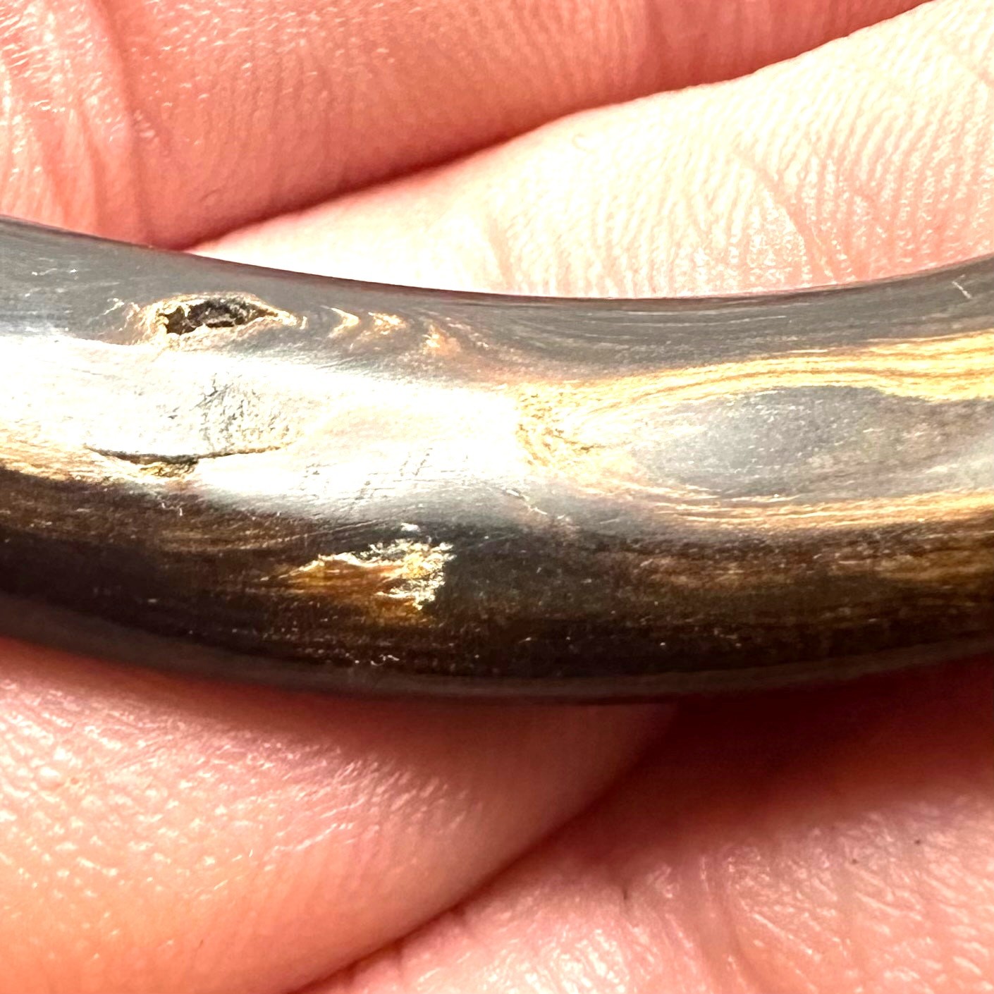 Vintage carved genuine black coral bird figural bypass bangle bracelet
