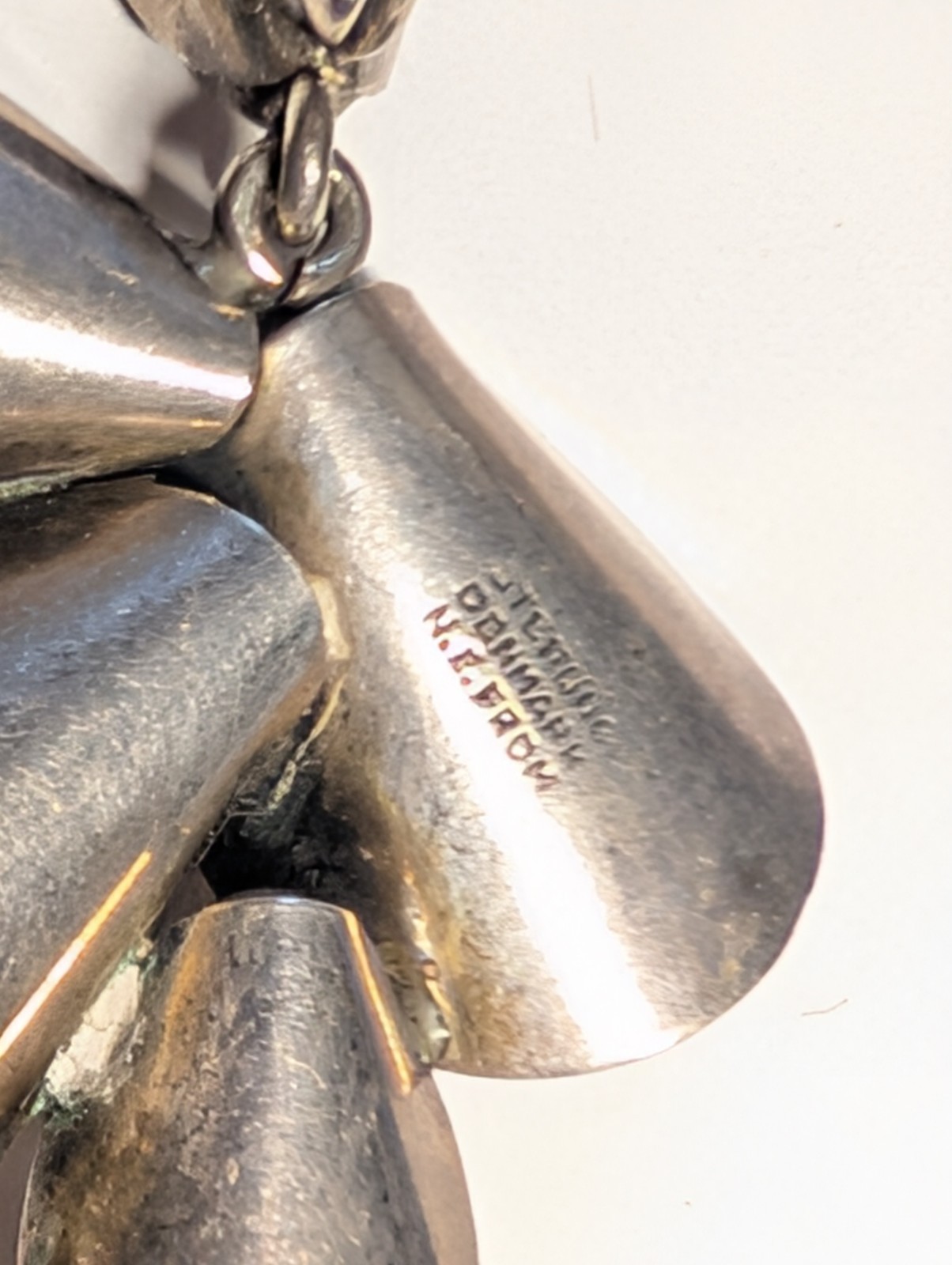 VINTAGE STERLING SILVER N.E. FROM DENMARK EARRINGS SIGNED HALLMARKED SCREWBACK