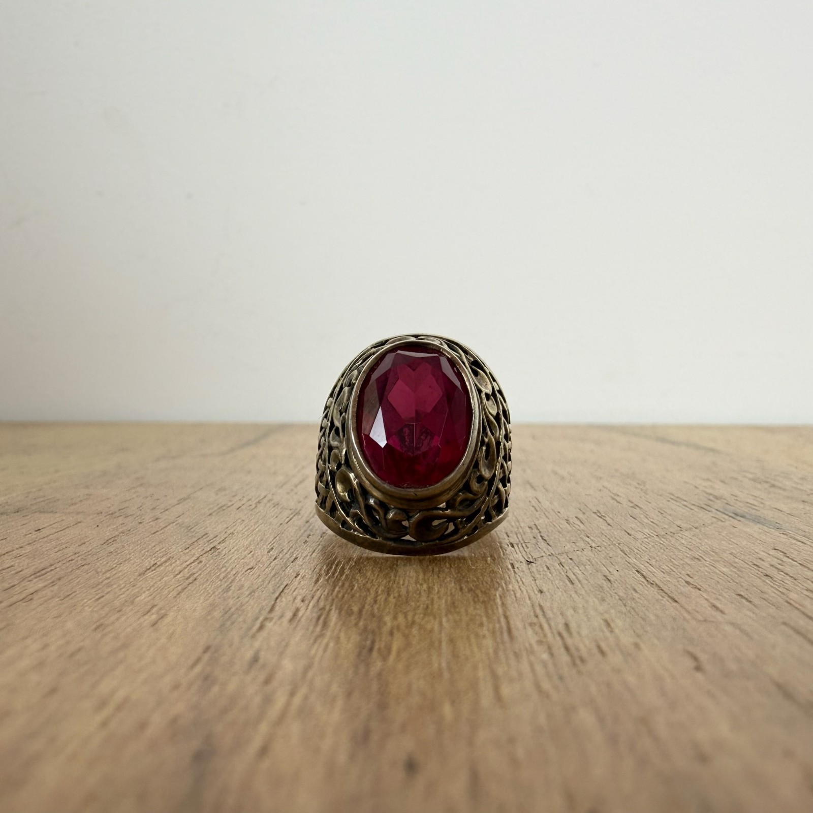 Vintage Soviet RING Silver 875 mark Star USSR, Women’s jewelry Pink size 7