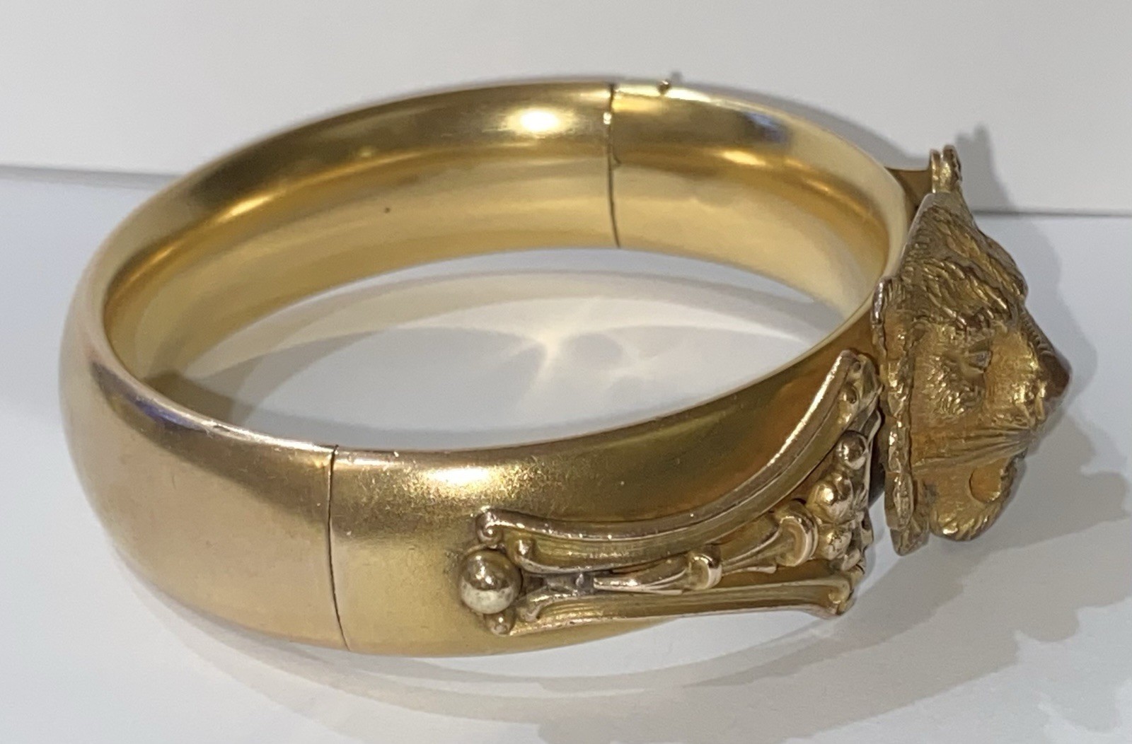 PROVIDENCE STOCK CO. CA. 1908 LION’S HEAD VICTORIAN GOLD FILLED BRACELET-7”WRIST