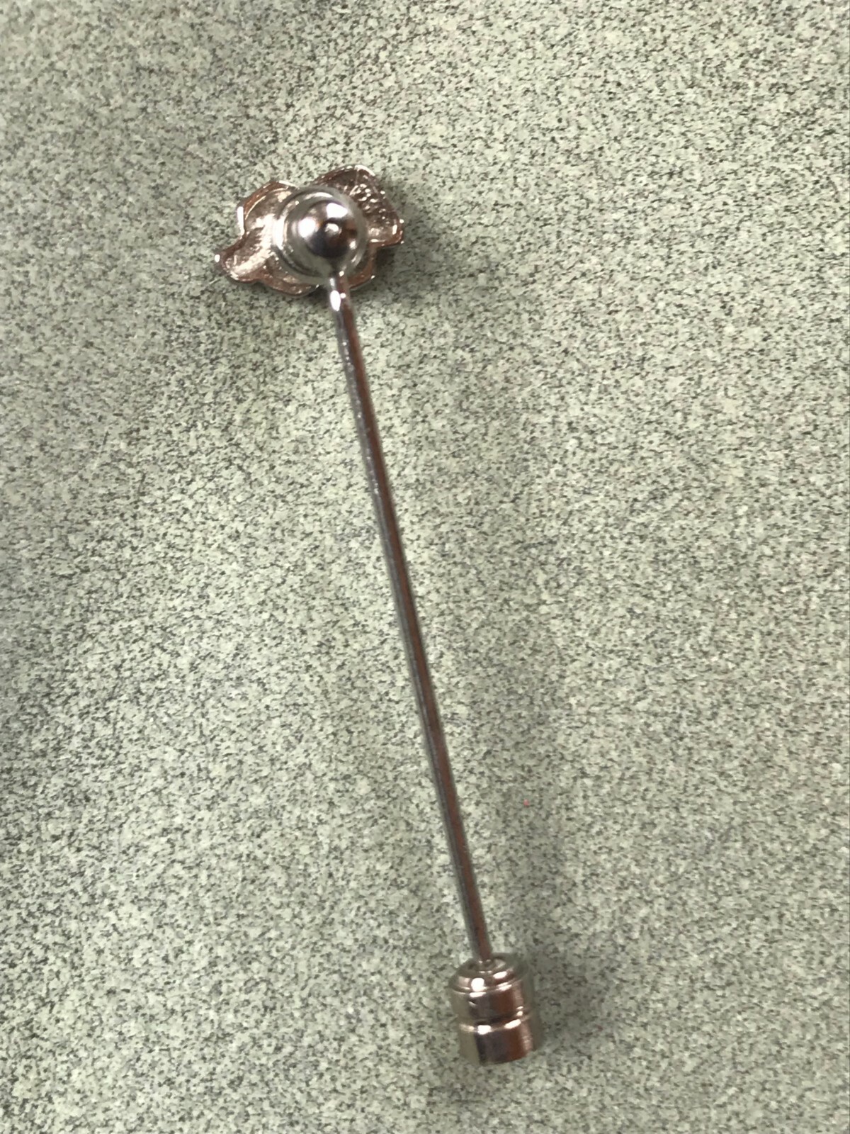 Vintage Dainty Silvertone Dogwood Flower Stick Lapel Pin – 2 x 3/8th’s inches –