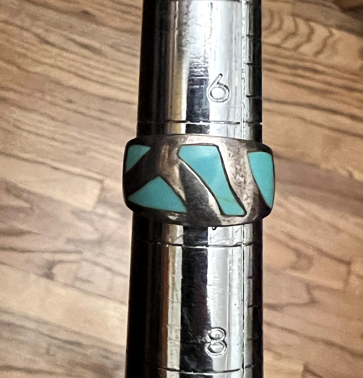 Vintage 925 Sterling Slver Turquoise Ring Size 6.5