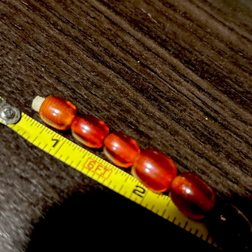 VINTAGE 64g GORGEOUS BAKELITE CHERRY AMBER TRANSLUCENT BEADS 21” NECKLACE Test