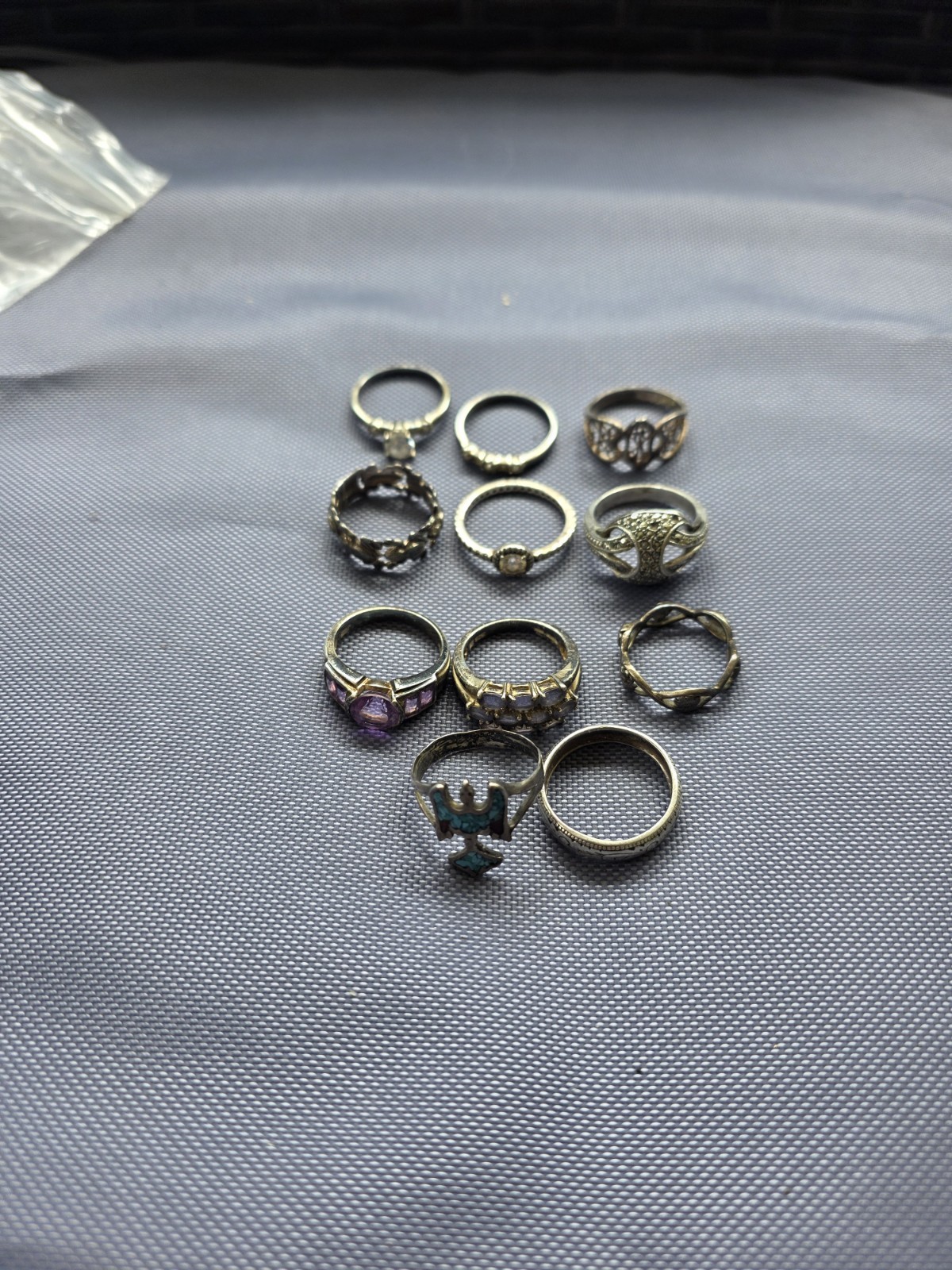 Vintage Sterling Silver Ring Lot Of 11 Different Sizes Pre Owned Condition SH