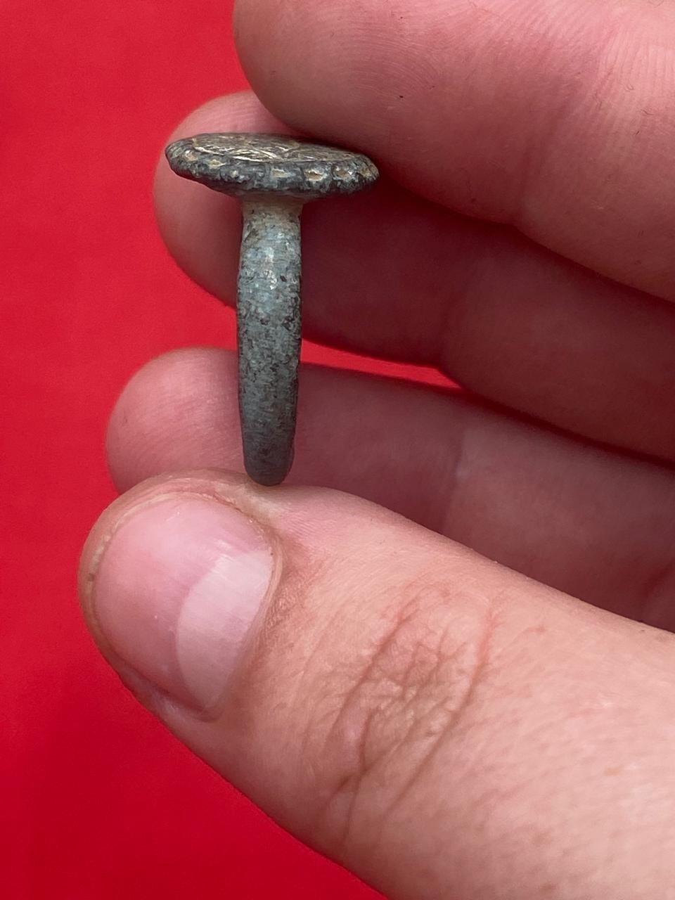 RARE Greek Ancient Greek Bronze Ring Decorative Design-Circa A53