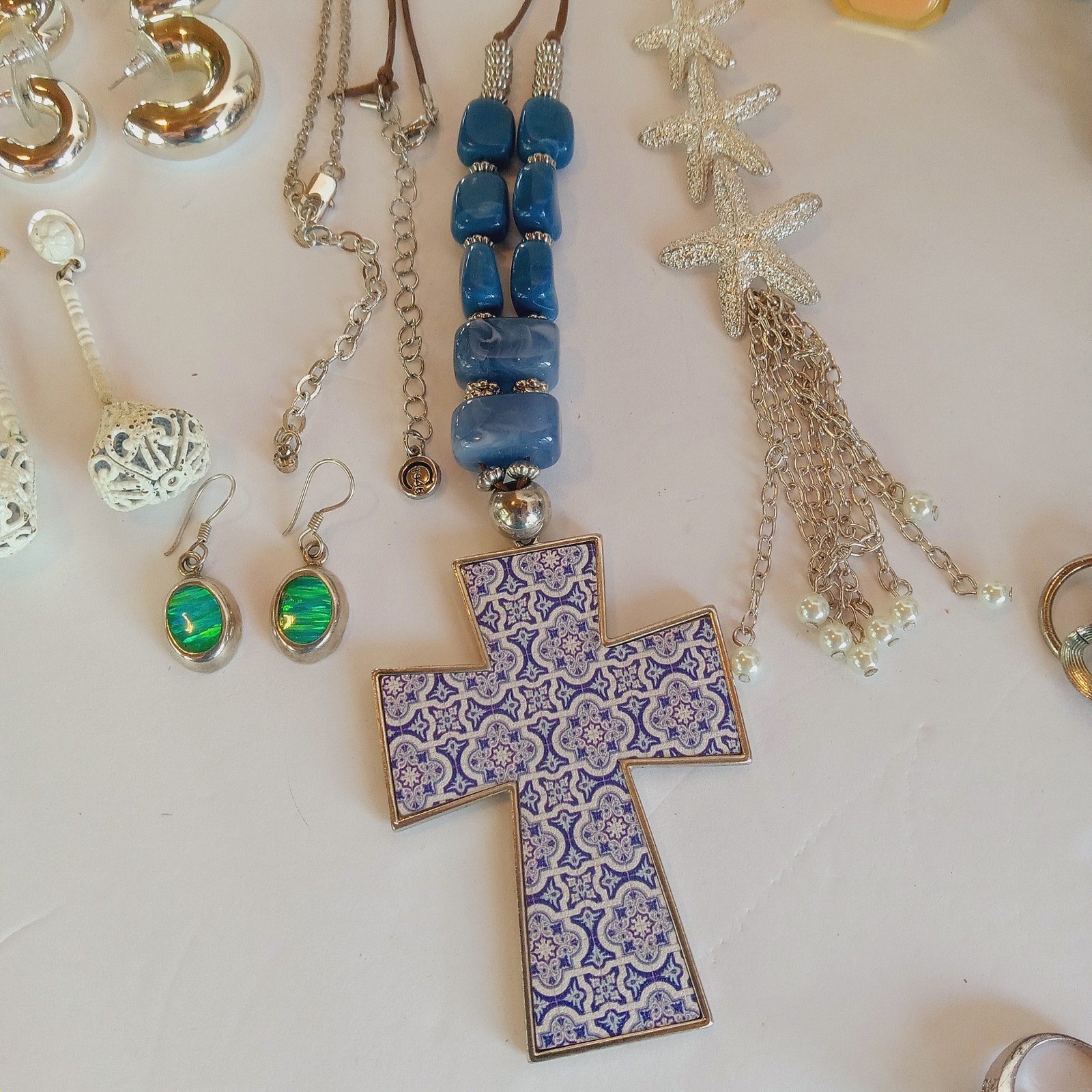 50 Pc Vintage to now Jewelry lot Necklaces Bracelets Earrings Brooches Rings