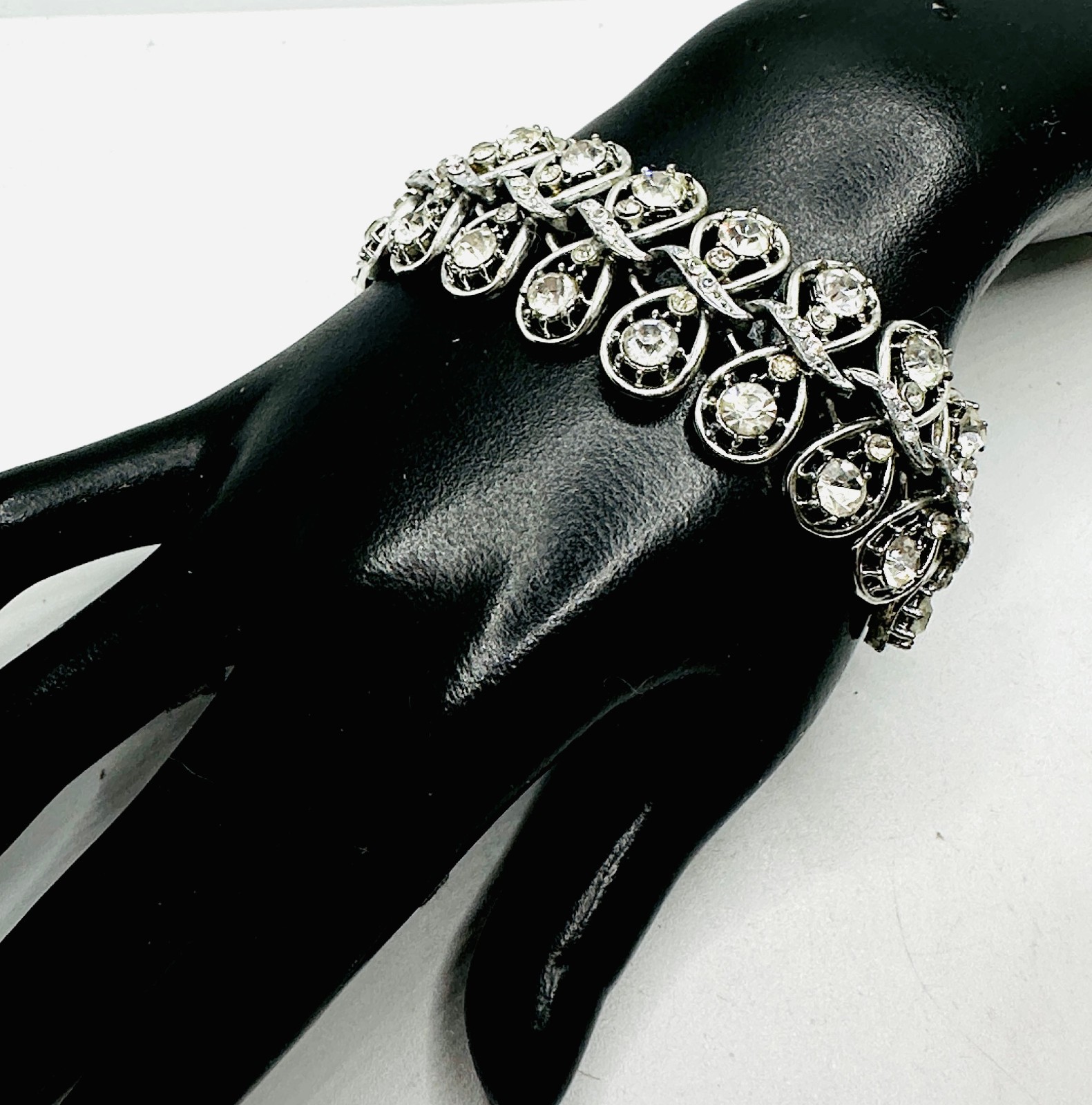 Lot Coro Pegasus Rhinestone Bracelet and 2 Atomic Starburst Brooches