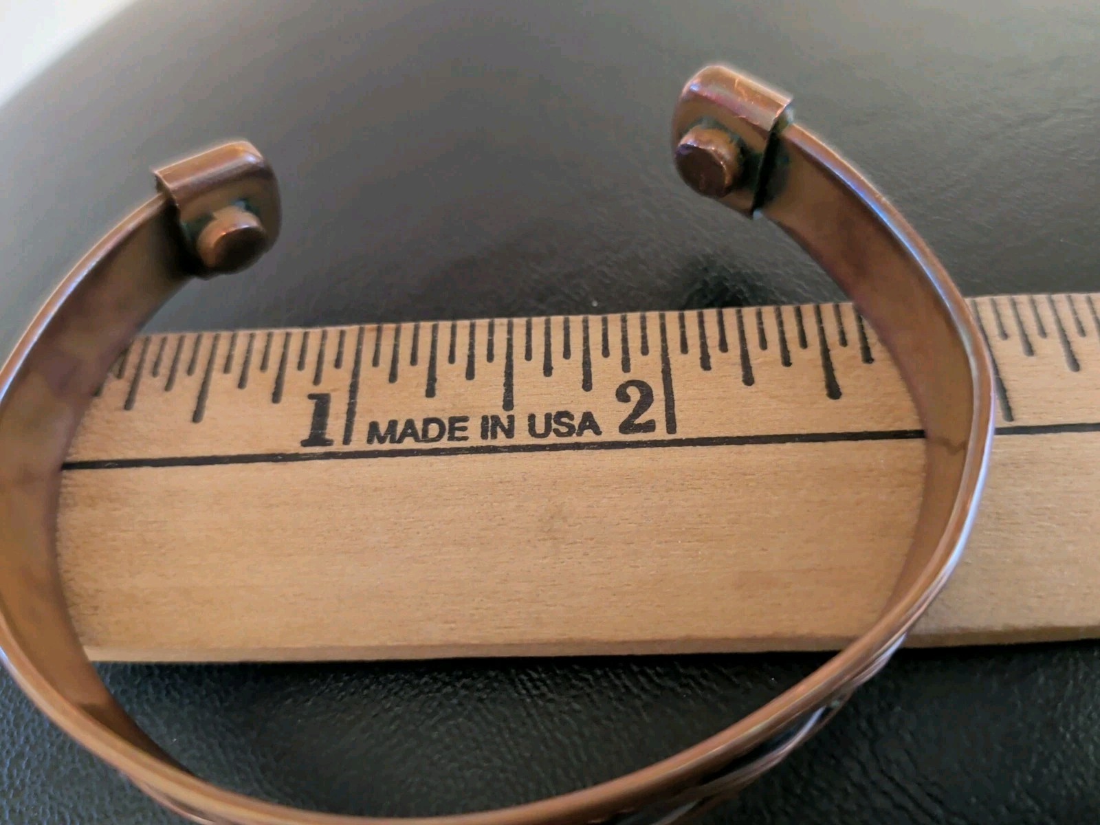 2 Vintage Genuine Copper Cuff Bracelet Different Styles, Braided, Marked, Stylis