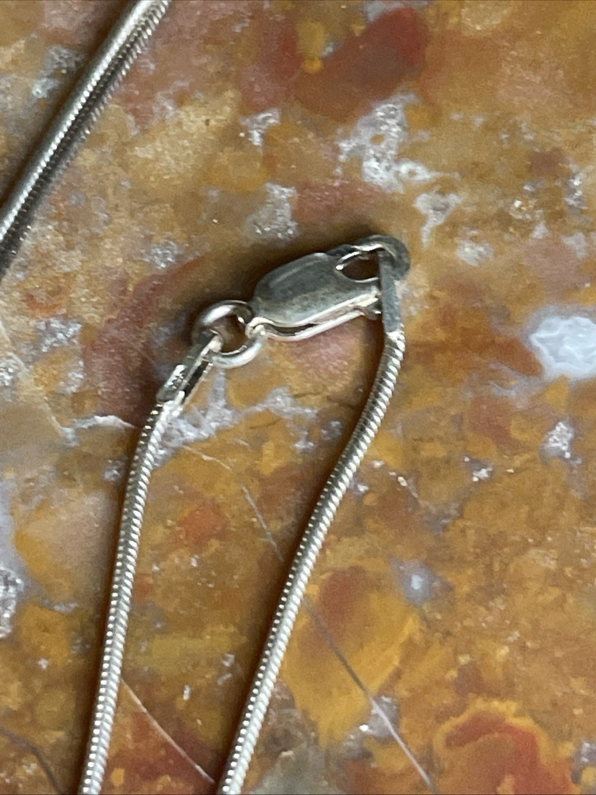 Vintage Sterling Silver Modernist Pendant Necklace 20”