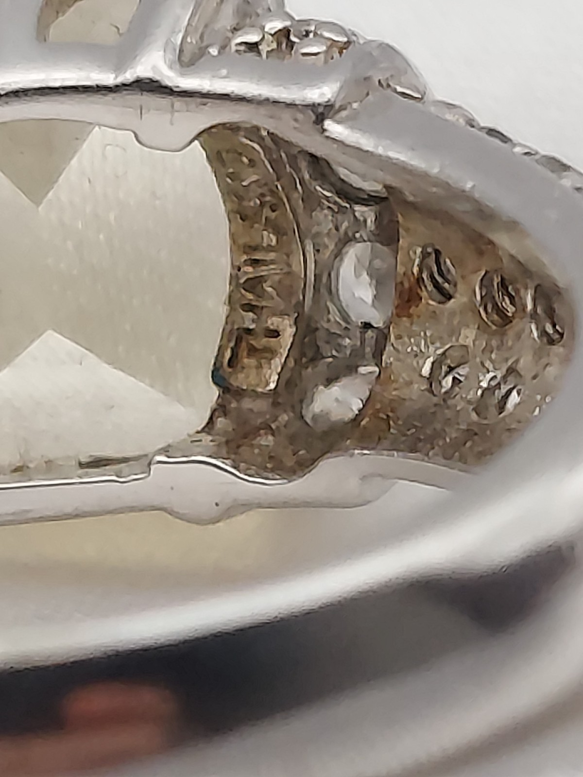 Sterling Silver Crystals & Citrine Rectangle 3 row Ring Size 8 Vtg HSN “B” 3ct