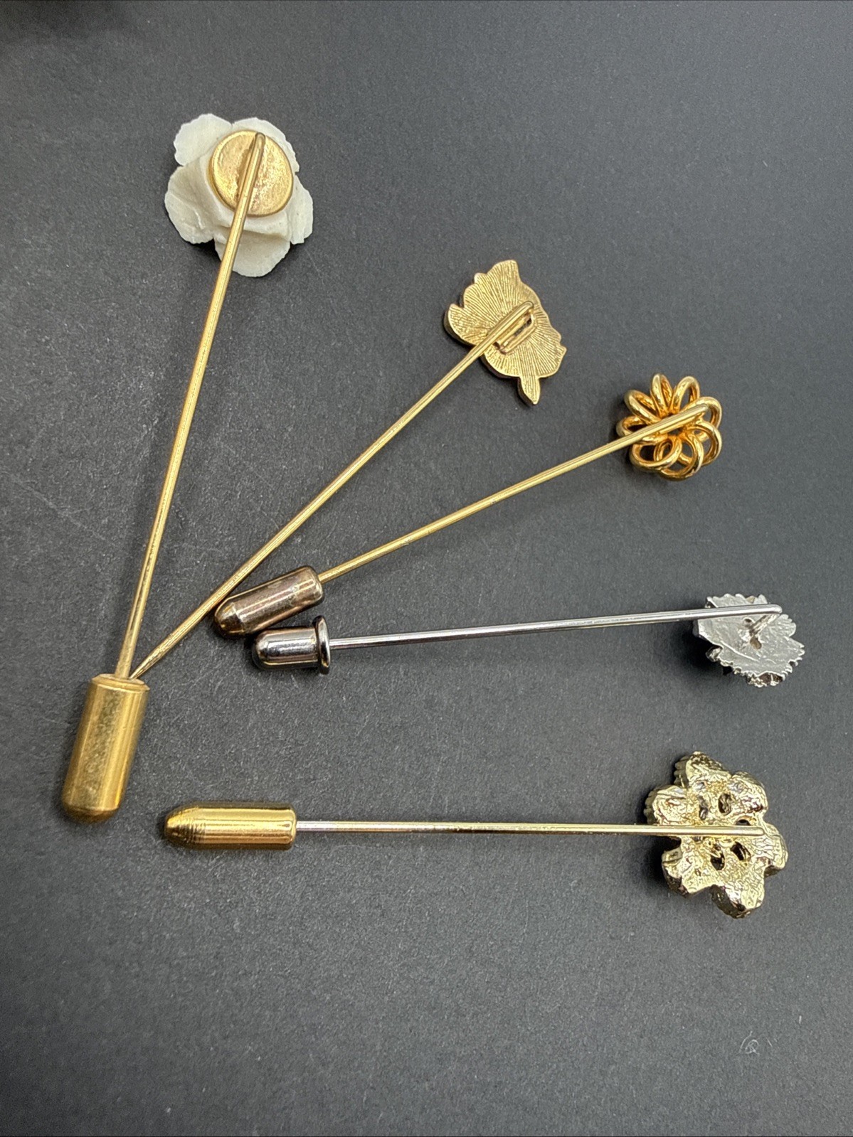 Lot Of Stick Pins – Spring Summer Flowers Metal Ceramic Rhinestone B7