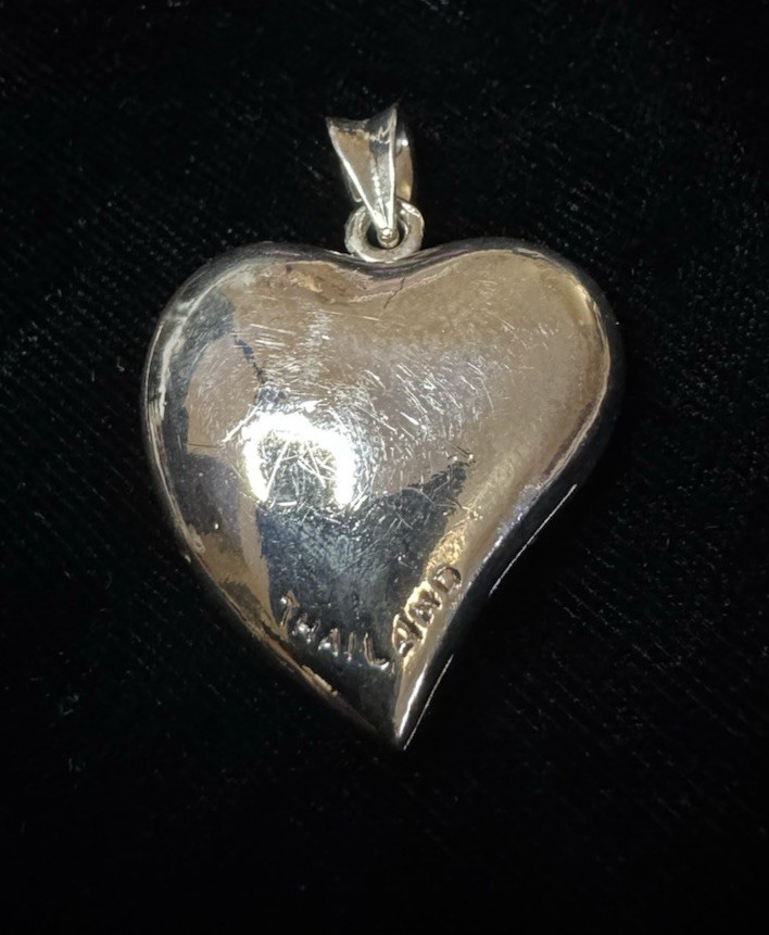 925 Sterling Silver Filigree Puff Heart Pendant Thailand Love Beauty FineJewelry