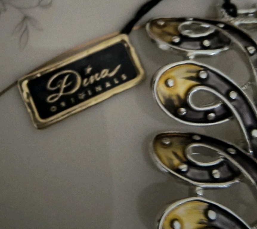 Vtg Dina Originals Silver Plated Gold & Silver Bracelet
