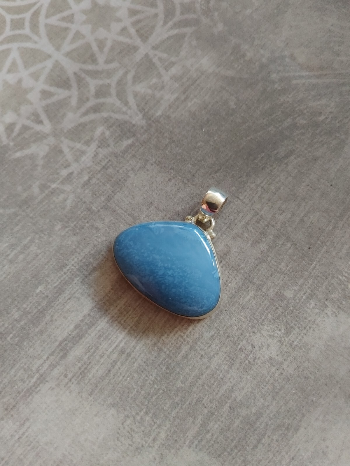 Vintage pendant blue opal sterling silver 925 teardrop