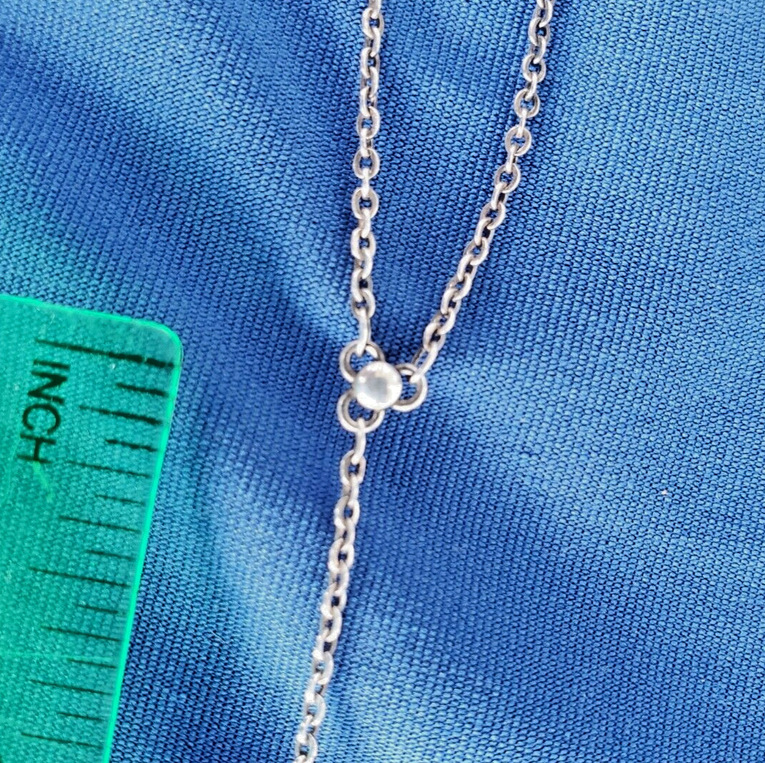 ORIGINAL Deco Guilloche Enamel STERLING SILVER 925 Necklace Antique Chain 24″ IN